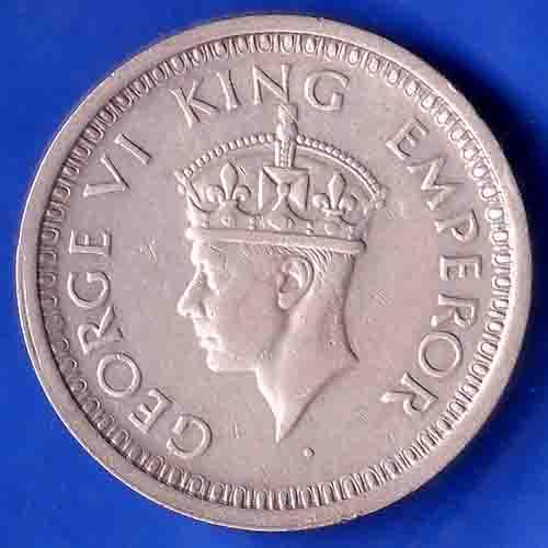 British India 1944 George VI Bombay Mint One Rupee Coin ANH3465