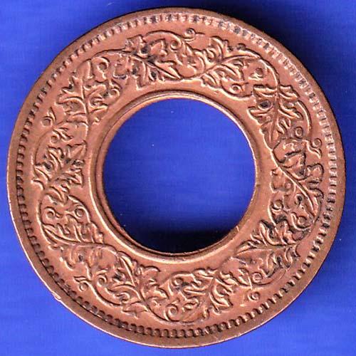 British India 1945 Lahore Mint George VI King 1 Pice Copper Coin HSK373