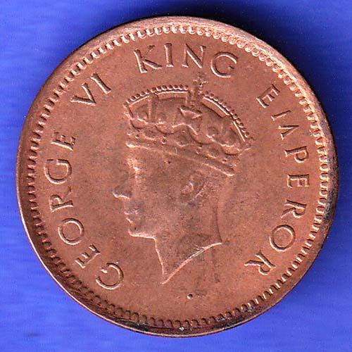 BRITISH INDIA 1939 GORGE VI KING 1/2 PICE BOMBAY MINT RARE COIN HSK866