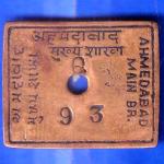 BANK TOKEN : STATE BANK OF INDIA AHMADABAD MAIN BRANCH TOKEN NO.93 ANH2270