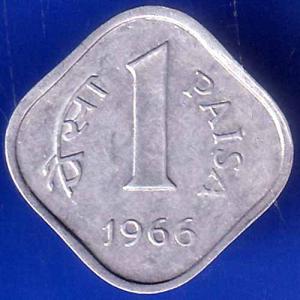 Republic India 1966 BOMBAY MINT 1 Paisa Coin ANH2422