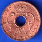 EAST AFRICA 1963 “QUEEN ELIZABETH THE SECOND” FIVE CENTS RARE COIN ANH2568