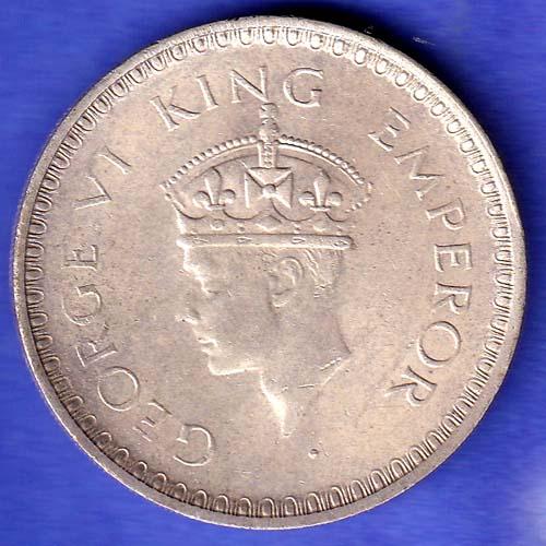 British India 1944 George VI Bombay Mint One Rupee Coin SK345