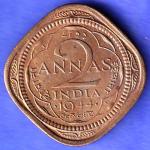 british india 1944 two annas george vi SK381