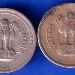 Set Of 2 Coins Republic India 1975 Hyderabad Mint and Bombay Mint 25 Paise ANH623