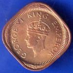British India 1944 George VI King Half Anna Coin ANH1768