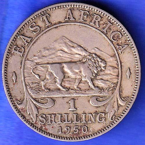 EAST AFRICA 1950 GEORGIVS SEXTVS REX  1 SHILLING COIN HSK526
