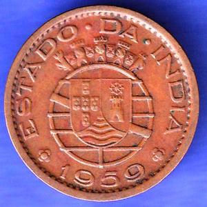 PORTUGUESE INDIA GOA 10 CENTAVOS ESTADO 1958 COIN SK75
