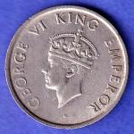 BRITISH INDIA 1946 BOMBAY MINT GEORGE VI KING QUATER RUPEE COIN  SK486