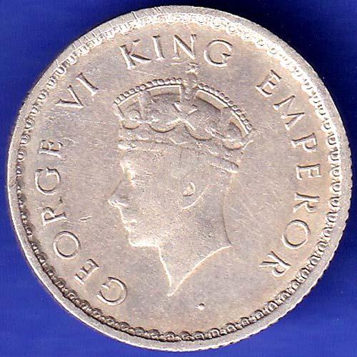BRITISH INDIA 1939 george vi 1/4 RUPEE SILVER COIN SK580