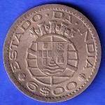 PORTUGUESE INDIA GOA 6 ESCUDO 1959 COIN ANH3319