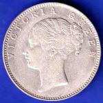 EAST INDIA COMPANY 1840 DIVIDED LEGEND VICTORIA QUEEN ONE RUPEE SILVER COIN HSK141