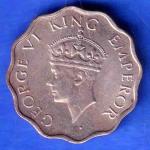 British India 1941 George VI Bombay Mint King One Anna Coin SK878