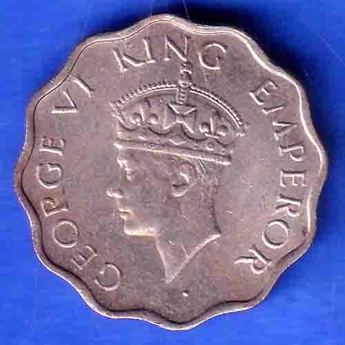 British India 1941 George VI Bombay Mint King One Anna Coin SK878