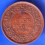 British India 1936 George V King Emperor Half Pice Coin ANH1824