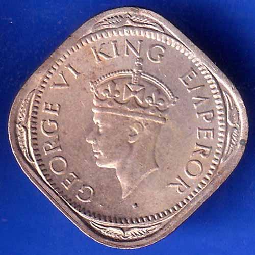 British India 1946 George VI King 1/2 Anna  Coin ANH2026