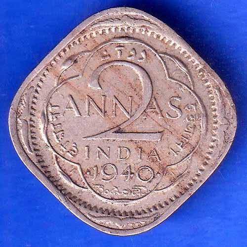 British India 1940 George VI King 2 Anna Coin ANH2176