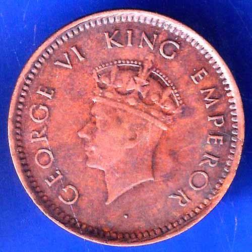 British India 1939 George VI King Emperor Half Pice Coin ANH2424