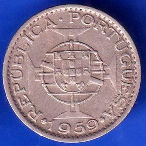 Portuguese India 60 Centavos 1959 coin ANH3021