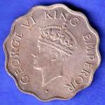british india 1946 george vi one annas coin HSK580