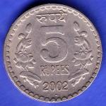 Republic India 5 Rupee 2002 NOIDA MINT Coin HSK676