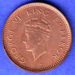 BRITISH INDIA 1939 GORGE VI KING 1/2 PICE BOMBAY MINT RARE COIN HSK821