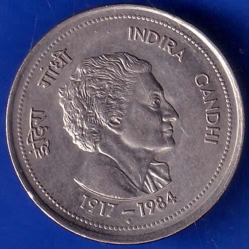 Republic India 1917-1984 Indira Gandhi 50 Paise Coin ANH625