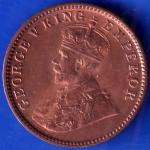 BRITISH INDIA 1936 GORGE V KING ONE QUARTER ANNA COPPER COIN ANH672
