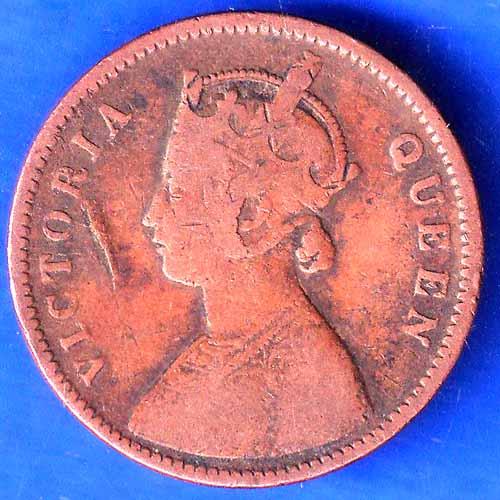 British India 1862 Victoria Queen One quarter anna Beautiful Copper Coin ANH2471