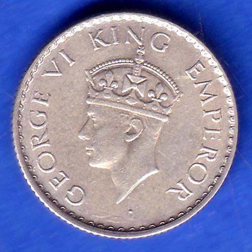 BRITISH INDIA 1940 george vi 1/4 RUPEE SILVER COIN SK930