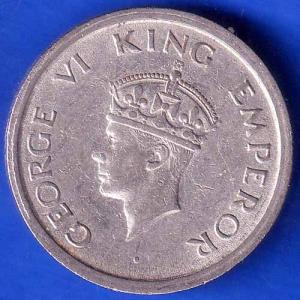 British India 1947 George vi king one rupee BOMBAY MINT coin ANH2520