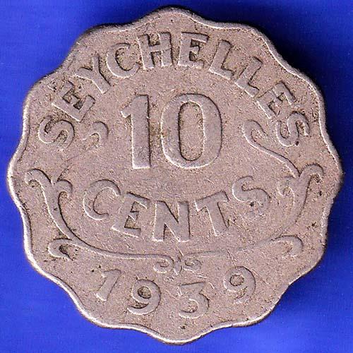 Seychelles 1939 10 Cents HSK532