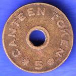 CANTEEN TOKEN: K.C.M.E.CO.C.&S.SOCIETY NO.5 SK31