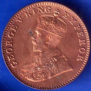 British India 1927 Bombay mint George V One Quarter Anna Coin ANH1961