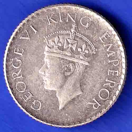 BRITISH INDIA 1940 george vi BOMBAY MINT 1/4 RUPEE SILVER COIN HSK176