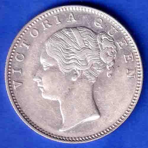EAST INDIA COMPANY 1840 CONTINIOUS LEGEND VICTORIA QUEEN 1 RUPEE SILVER COIN SK884
