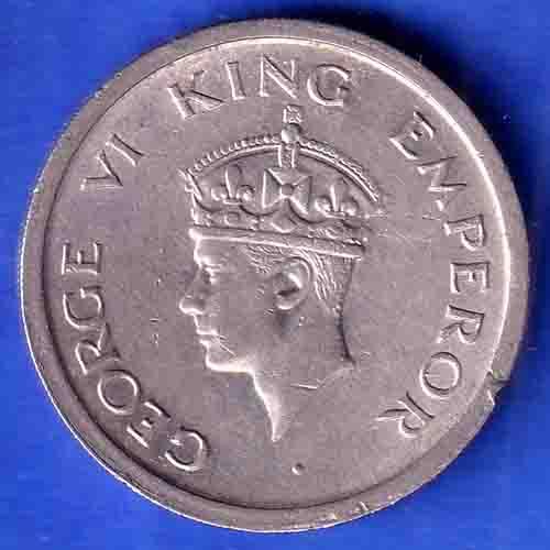 George VI King Emperor 1947 Bombay Mint One Rupee Coin SK802