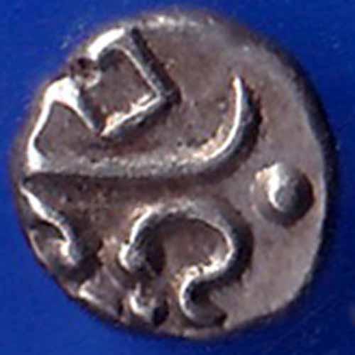 TRAVANCORE STATE RAJARAM VERMA IV SILVER CHUKRAM COIN ANH1600
