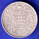 British India 1936 George V 1/4 Rupee Silver coin HSK552