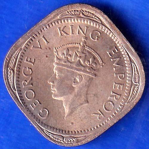British India 1946 George VI King 1/2 Anna Coin ANH251