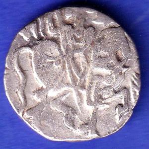 Hindushahia, kabul n gandhara silver drachma horseman n bill type coin SK3
