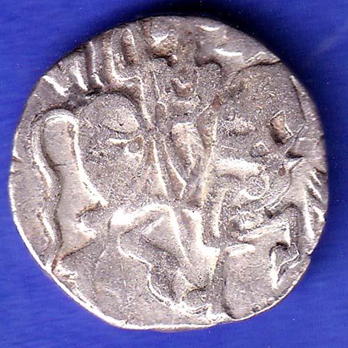 Hindushahia, kabul n gandhara silver drachma horseman n bill type coin SK3