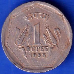 Republic India 1983 bombay Mint One Rupee Coin ANH1354