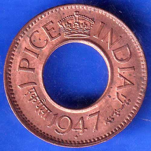British India 1947 Bombay Mint  George Vi One Pice Copper Coin ANH2052