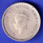 BRITISH INDIA 1940 george vi 1/4 RUPEE SILVER COIN HSK902