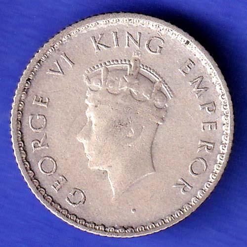 BRITISH INDIA 1940 george vi 1/4 RUPEE SILVER COIN HSK902