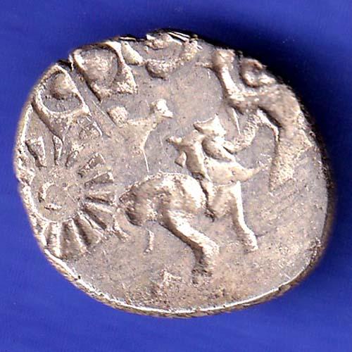 ANCIENT INDIA MAURYAN PERIOD MAGADH DYNASTY SILVER PUNCHMARK SK53