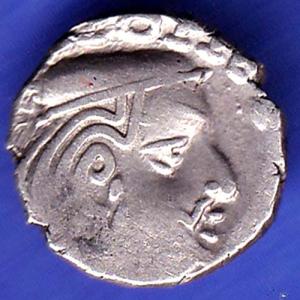 Ancient Western Kshatrap brockage Lakhi silver coin SK104