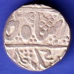 INDORE STATE SUN FACE INO SHAH ALAM II MALHAR RAO ONE RUPEE SILVER COIN SK354