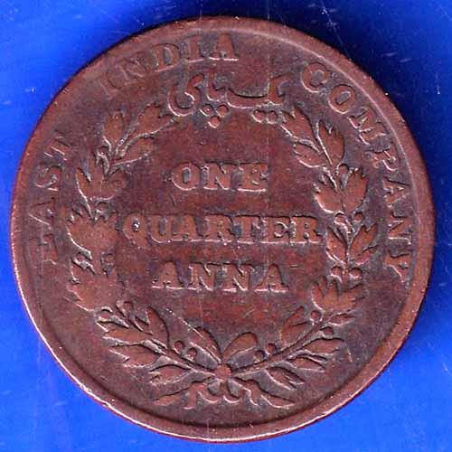 East India Company 1835 One Quarter Anna Copper Coin ANH2178
